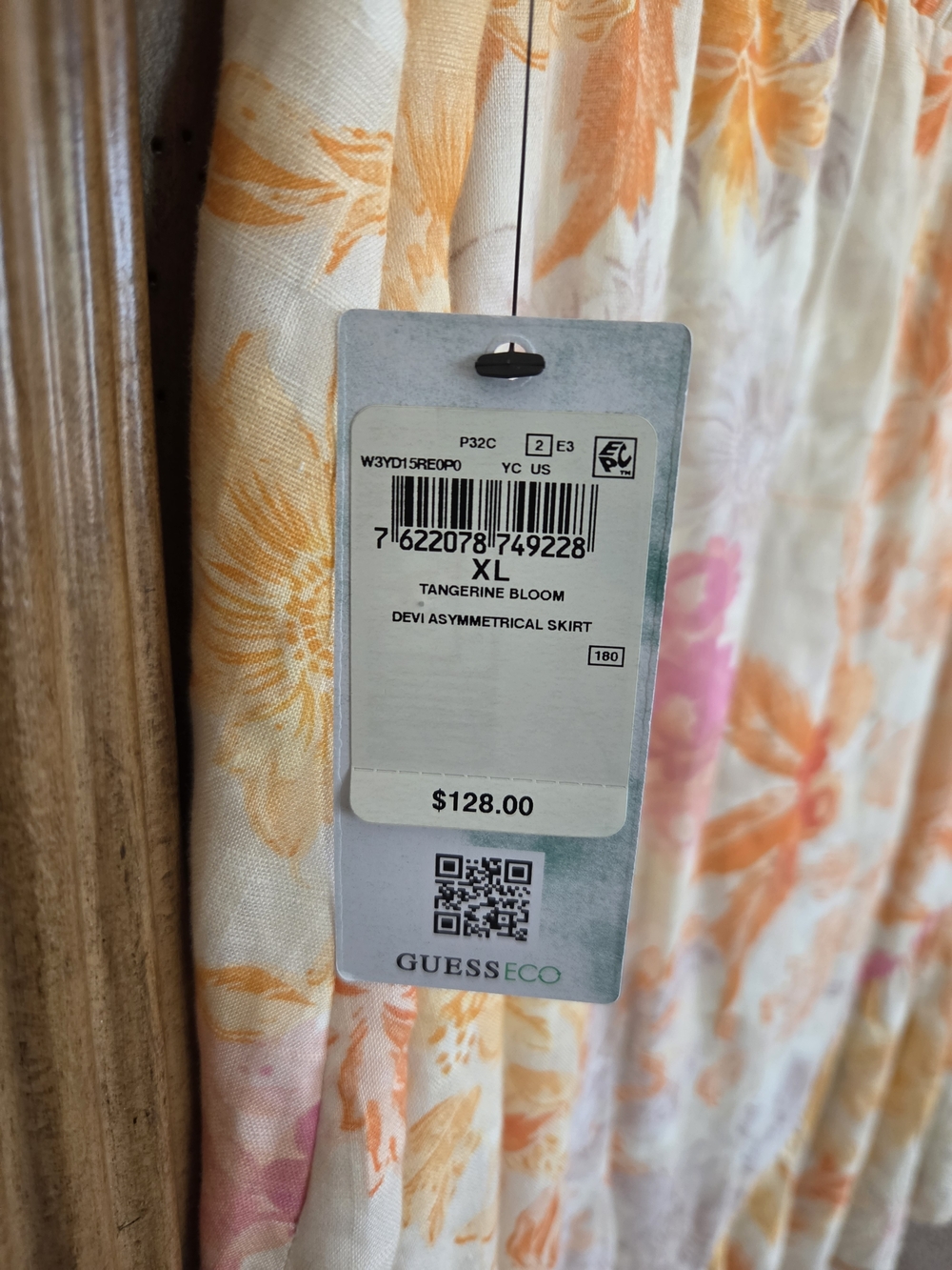 Guess Floral Print Skirt in Orange, Pink and Cream